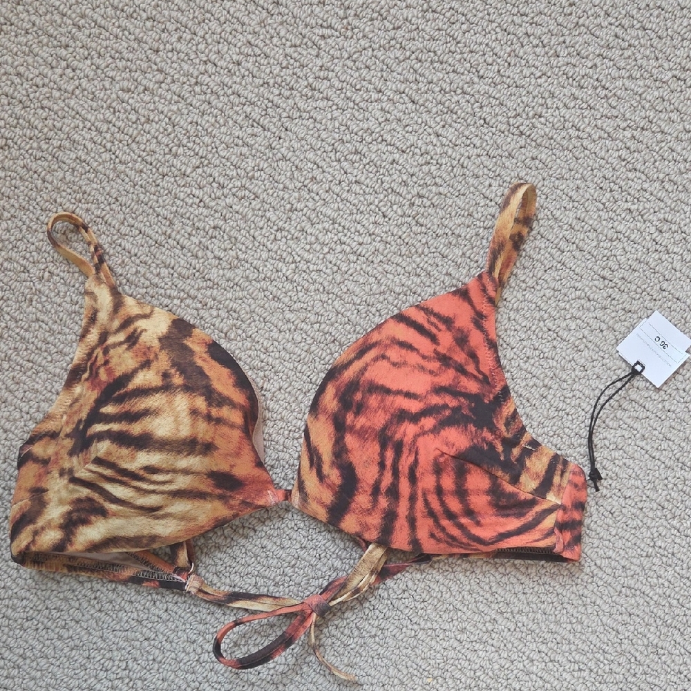 Tiger Print Bikini Top
